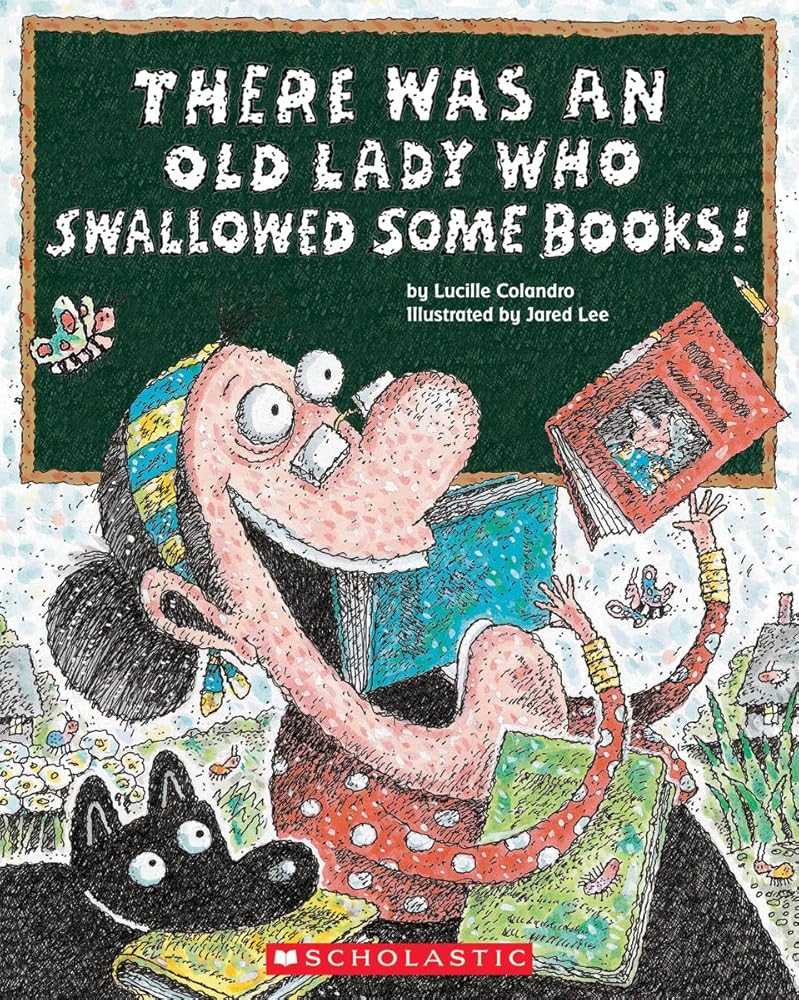 There Was an Old Lady Who Swallowed Some Books! cover image